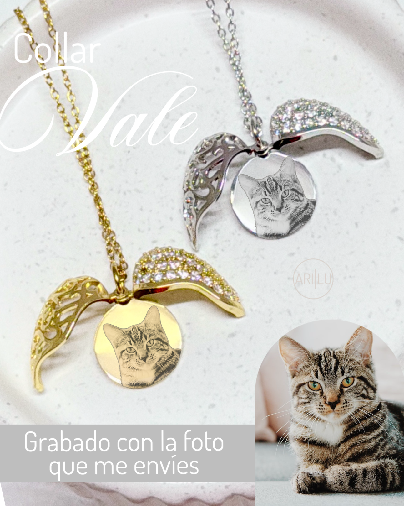 Collar corazón con Alas Vale