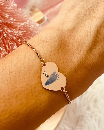 Pulsera corazón huella