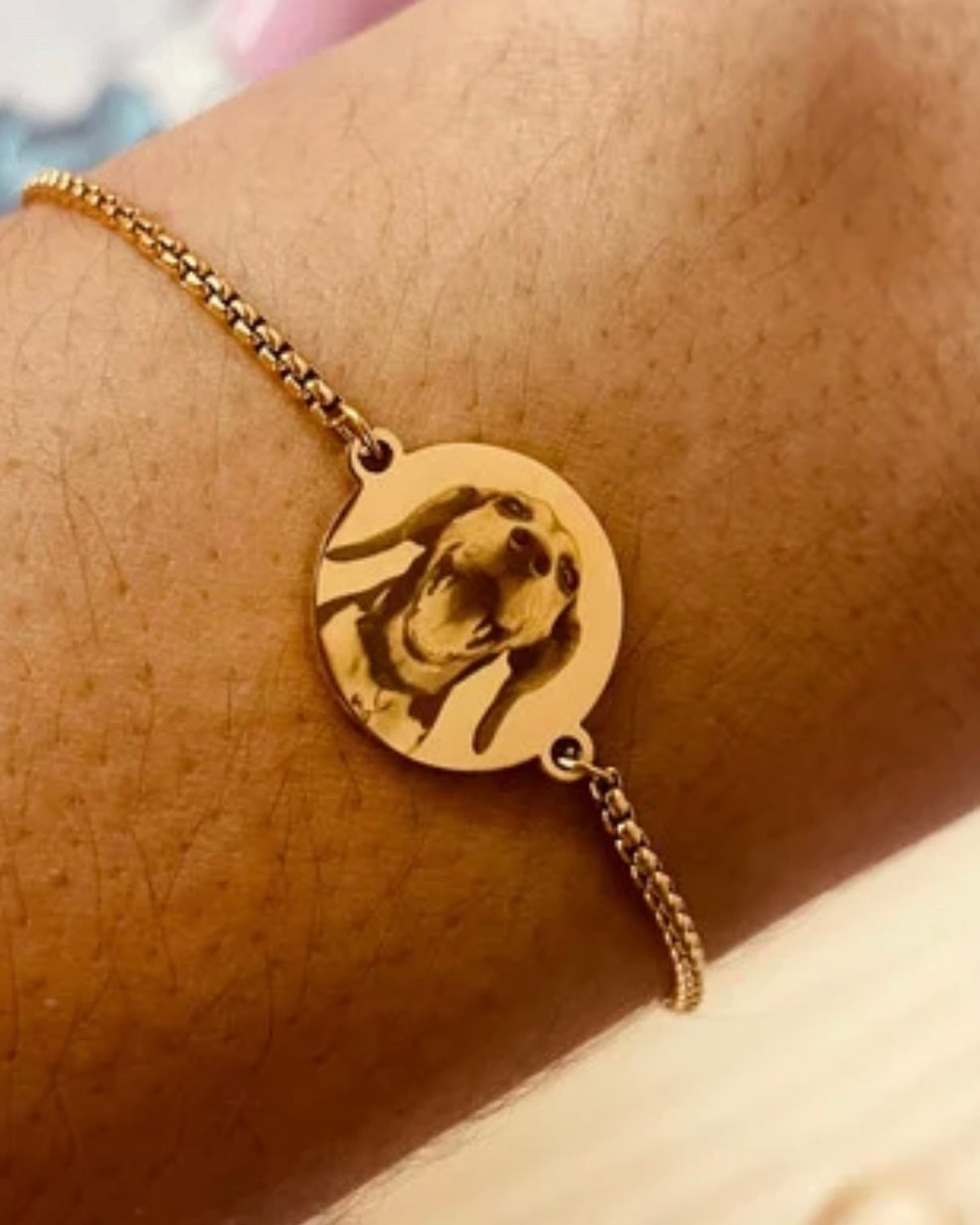 Pulsera foto real tipo pandora dije circular