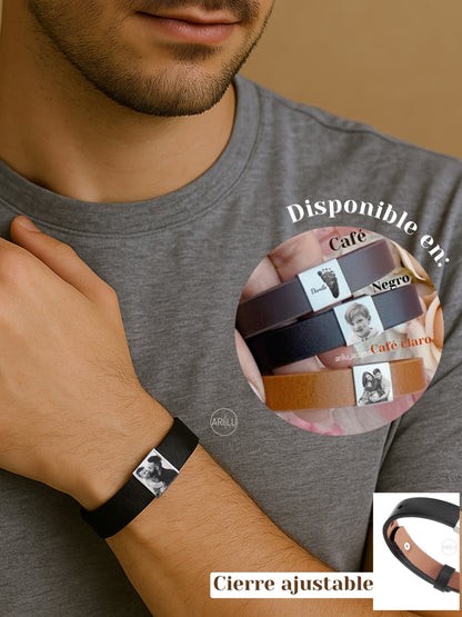 Pulsera cuero ajustable